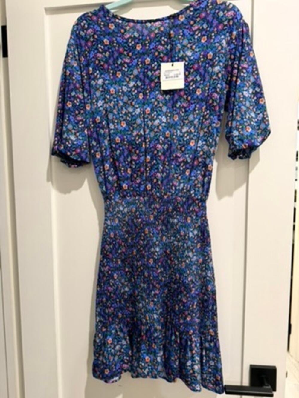 Sandro Spinelle Floral Short Sleeve Smocked Dress - Size FR36/ US 4 - BNWT